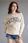 1897 Active Embroidered Michigan Fleece Sweatshirt for Women in Cream