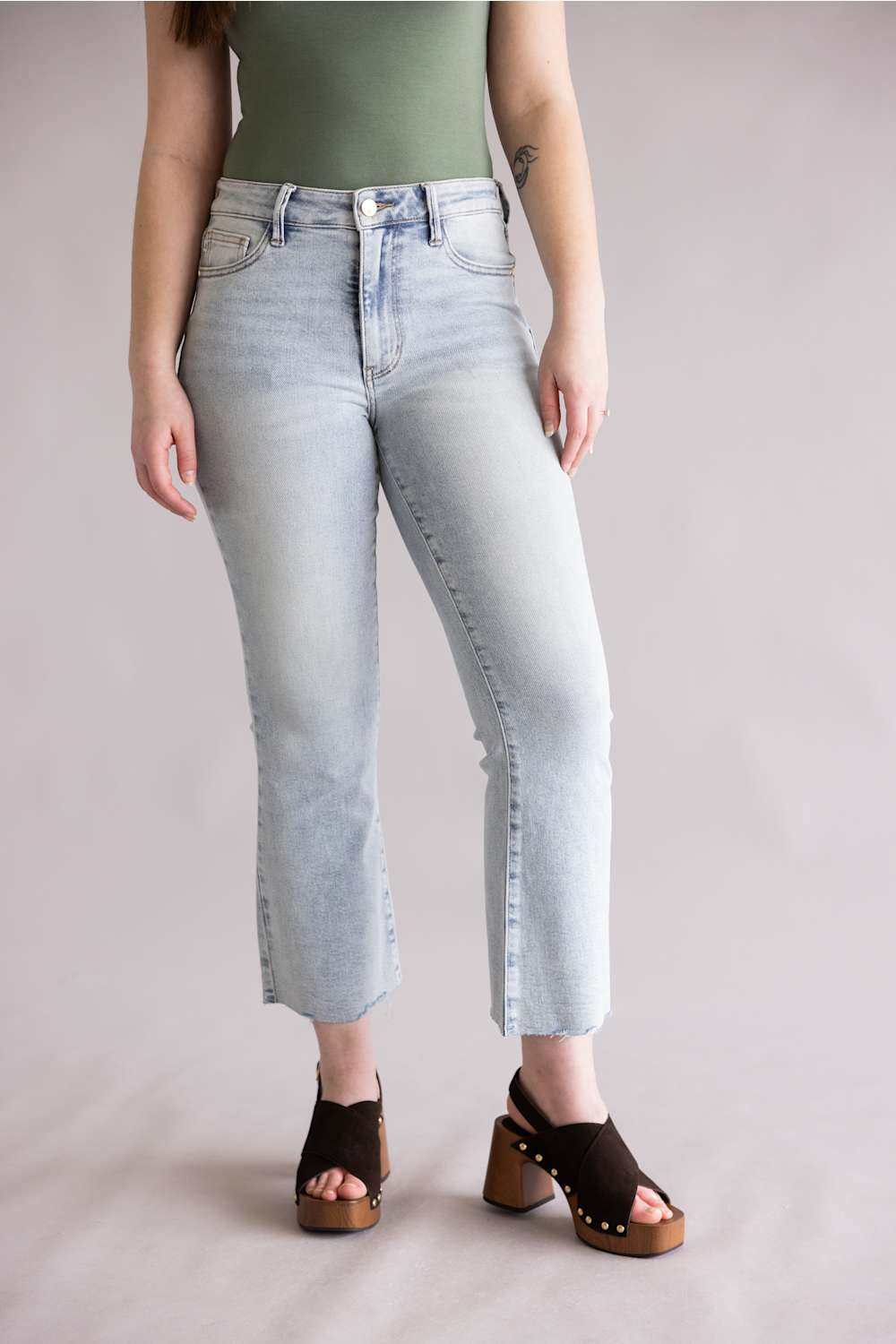 Judy Blue Mid Rise Kick Flare Jeans for Women