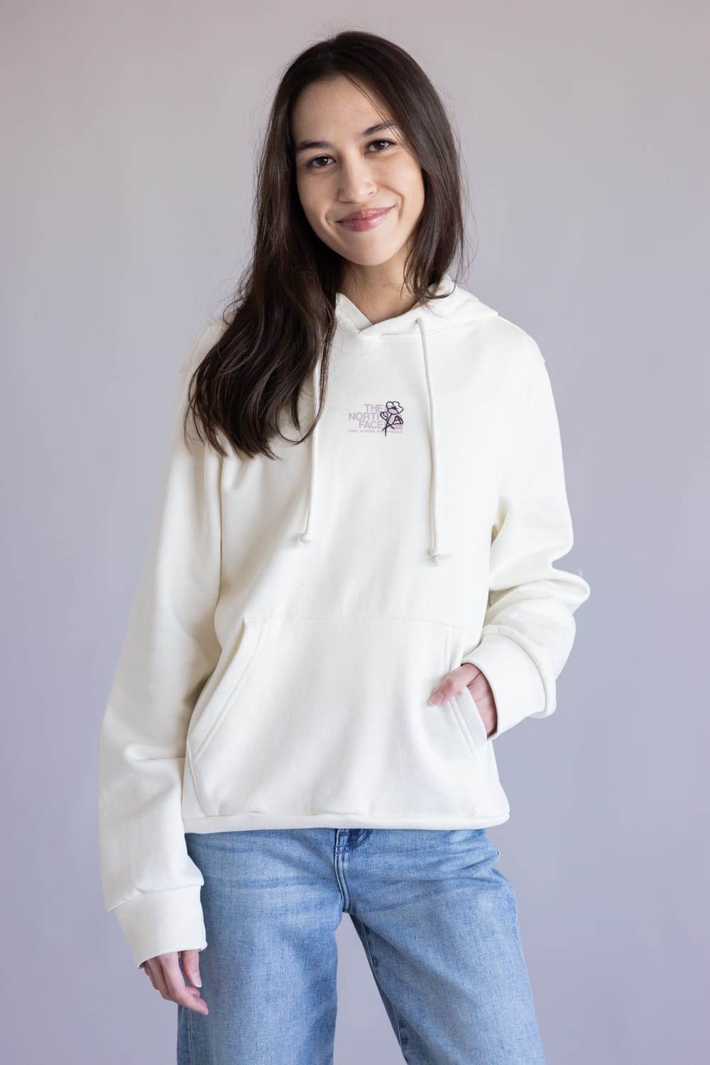 The North Face Midnight Ember Hoodie for Women in White Dune