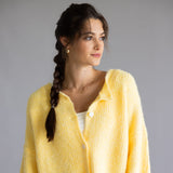 Mimosa Balloon Sleeve Knit Cardigan for Women in Yellow