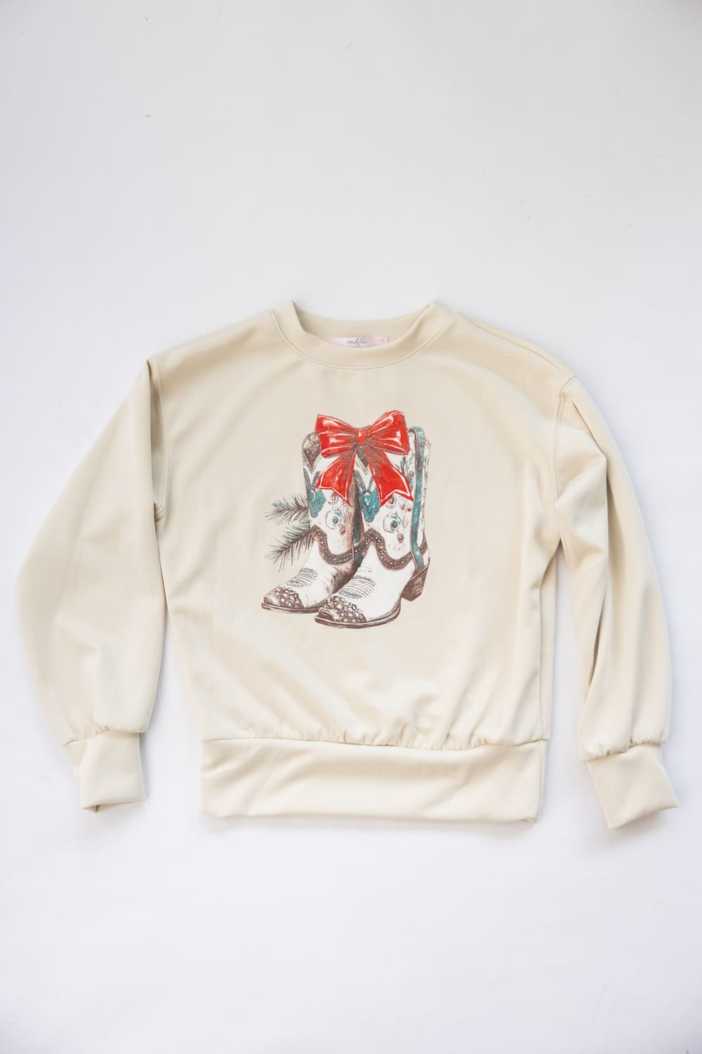 Moa Moa Christmas Boots Sweatshirt for Girls in Natural