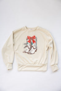 Moa Moa Christmas Boots Sweatshirt for Girls in Natural