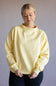 Mock Neck Oversized Fleece Pullover for Women in Butter Yellow