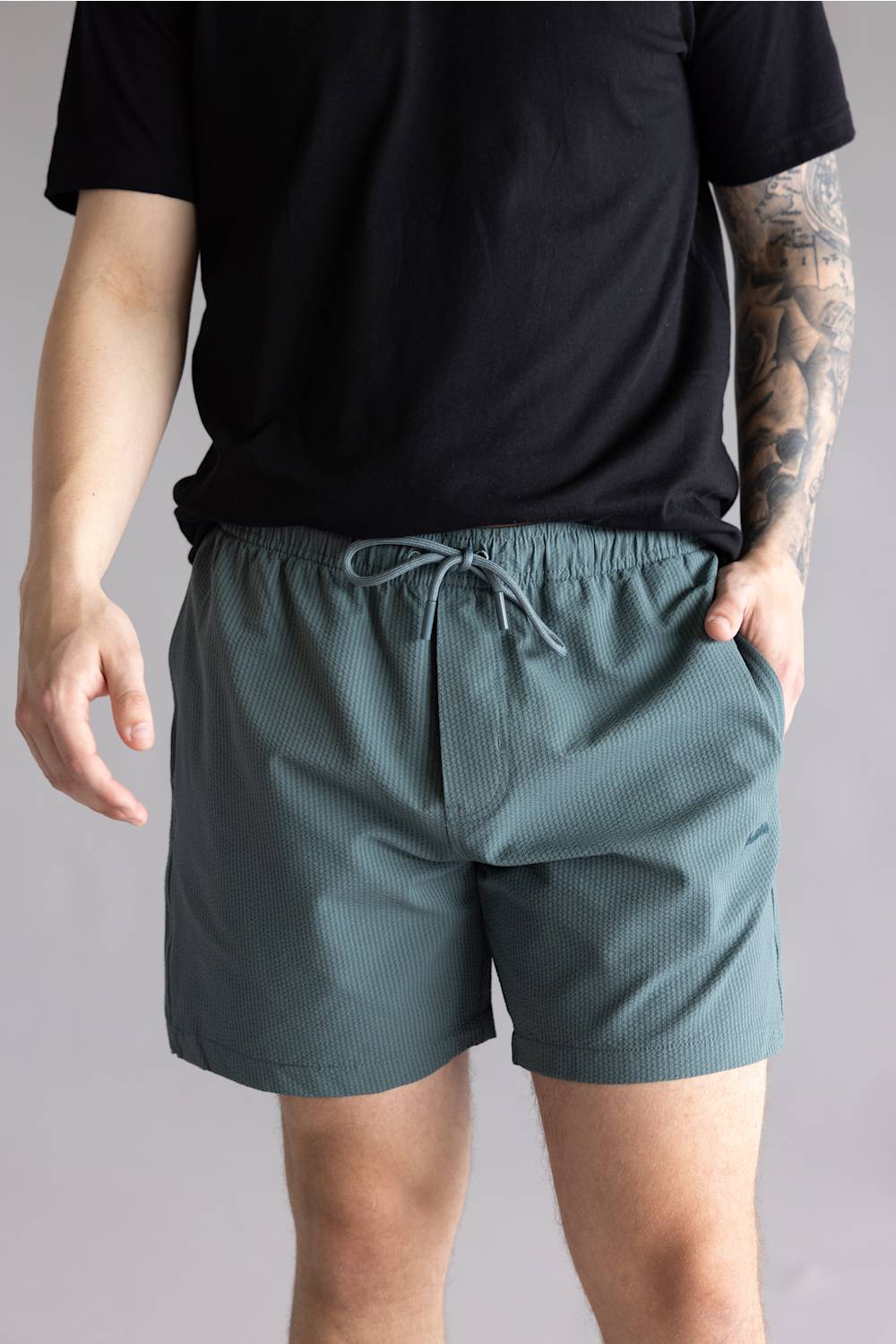 Industrie New Seersucker Swim Shorts for Men in Marine