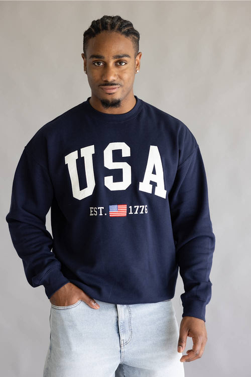 1897 Men USA Crewneck for Men in Navy