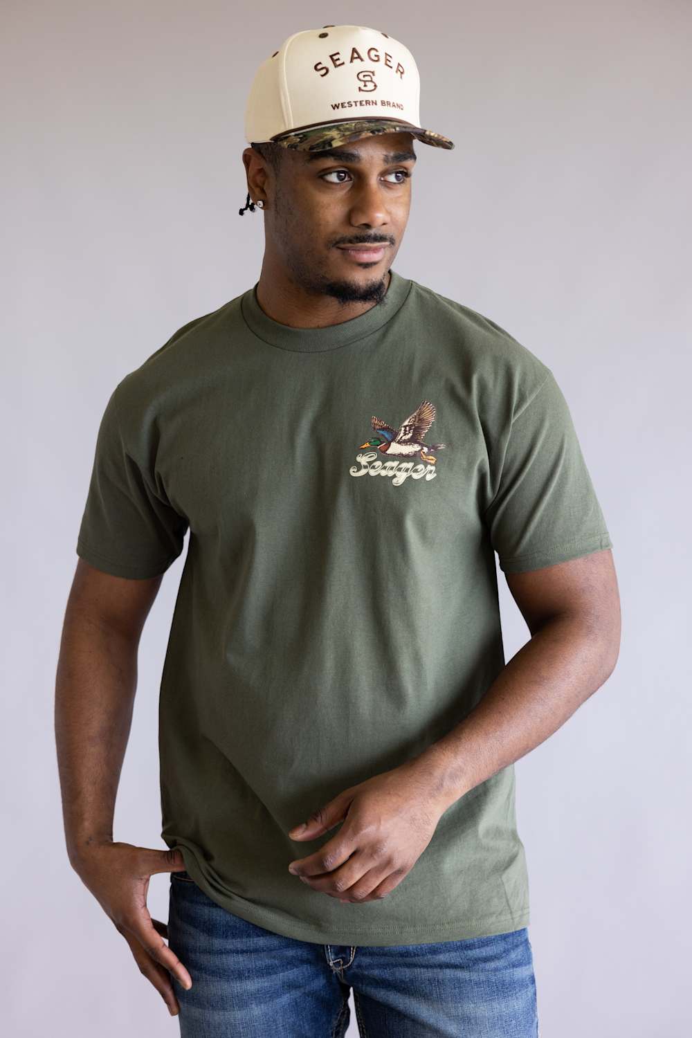 Seager Greenhead T-Shirt for Men in Surplus Green