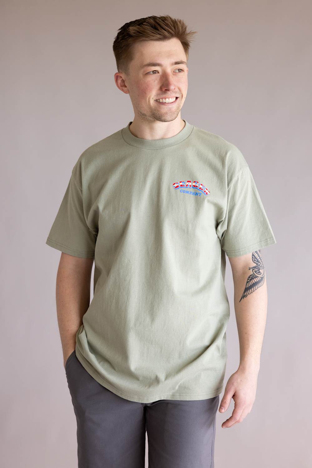 Seager Tubular T-Shirt for Men in Desert Green