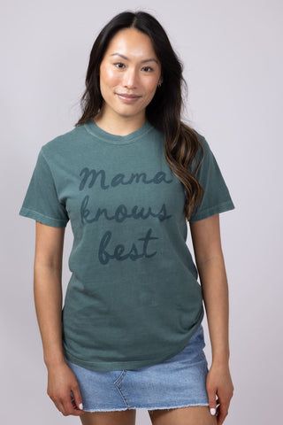 Mama Knows Best T-Shirt for Women in Green