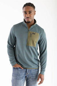Marsh Wear Sullivan Quarter Zip Pullover for Men in Mallard Green | MWF1057-MALG-MALLARD GREEN