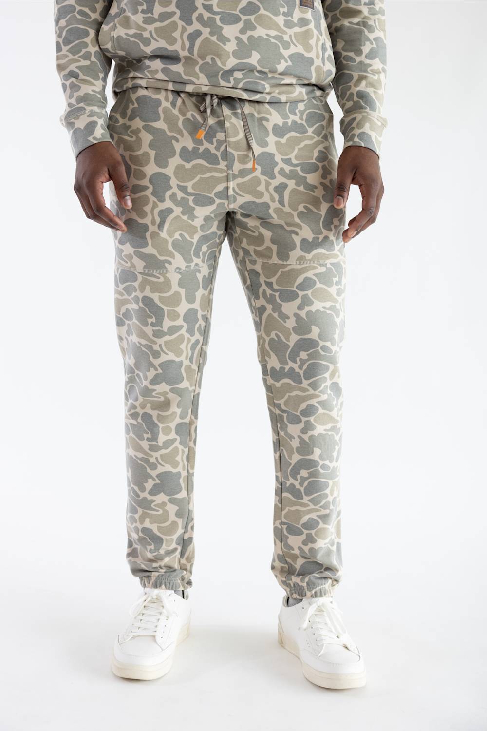 men in camo jogger