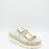 Madden Girl Mythical 2 Band Platform Sandal for Women in Bone