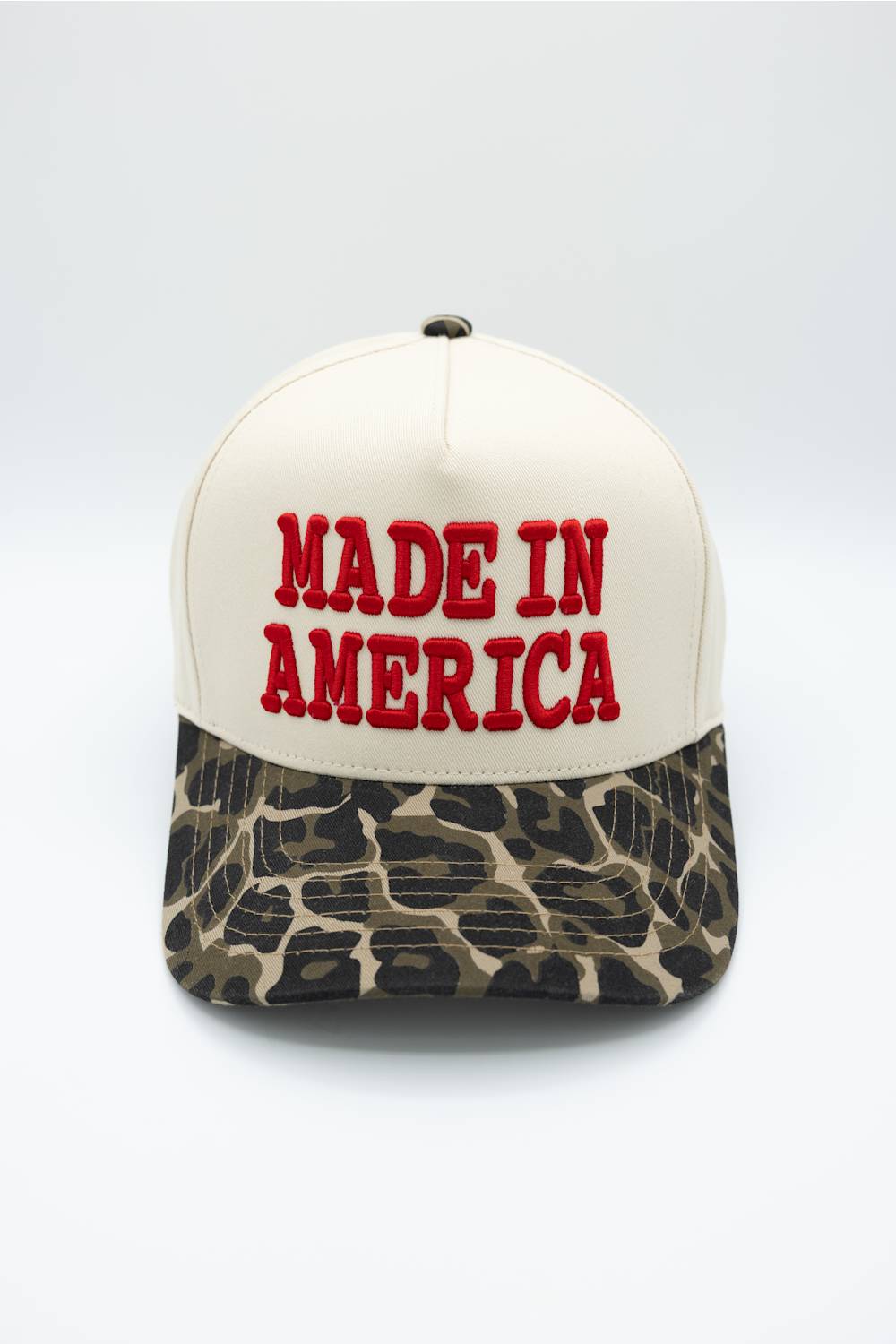 Made In America Trucker Hat for Women in Leopard/Tan
