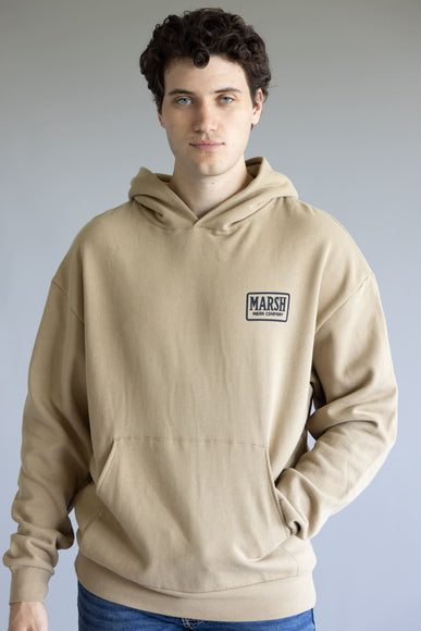 Marsh Wear Badge Hoodie for Men in Sandstone