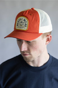 Marsh Wear Campfire Trucker Hat for Men in Burnt Orange