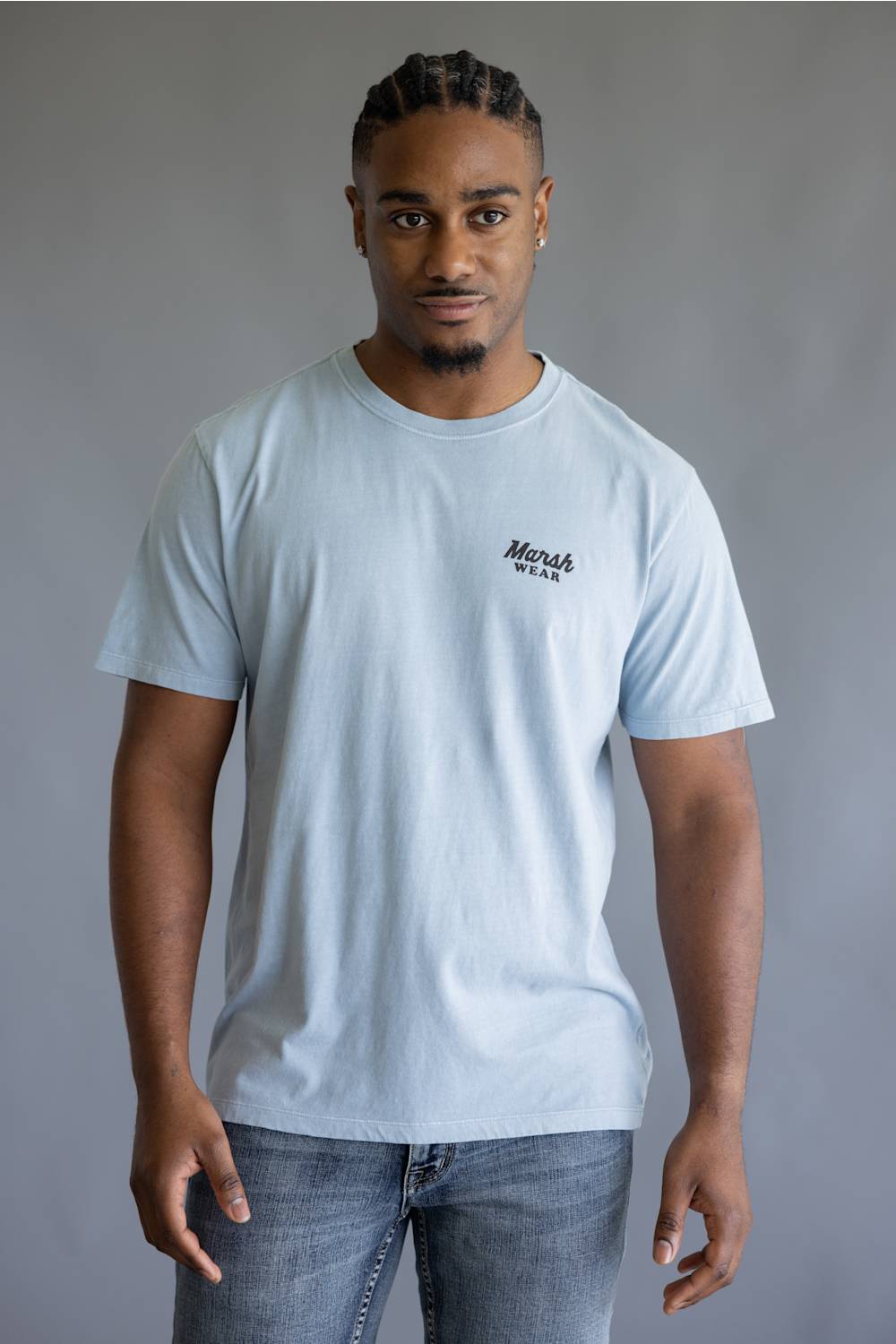 Marsh Wear Heritage Wood T-Shirt for Men in Dusty Blue