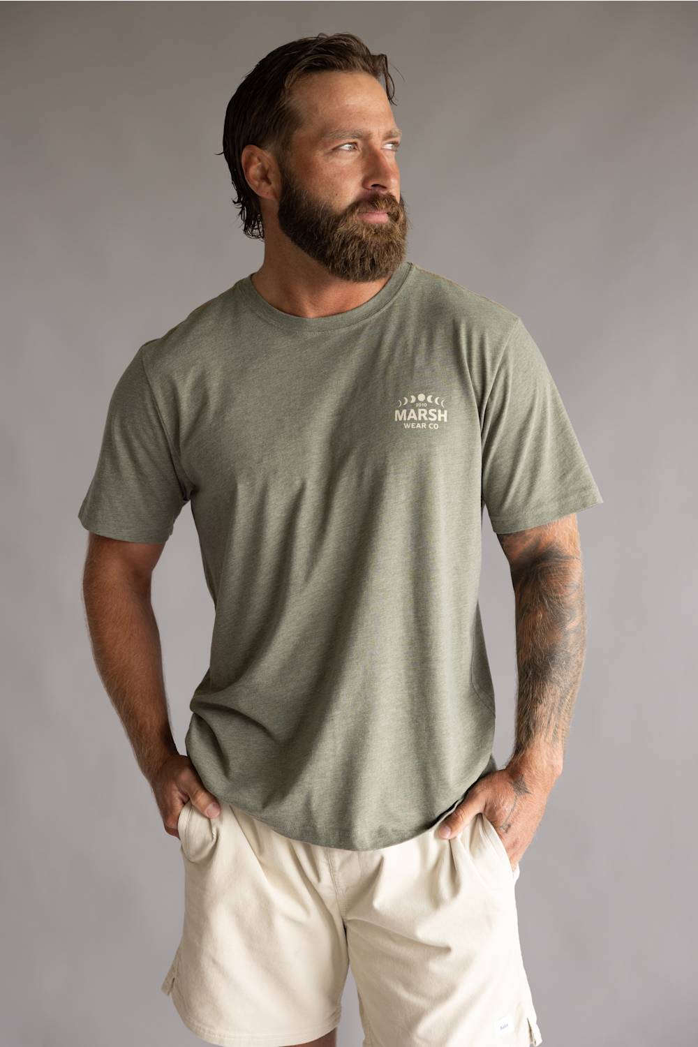 Marsh Wear Lunar T-Shirt for Men in Fossil Heather