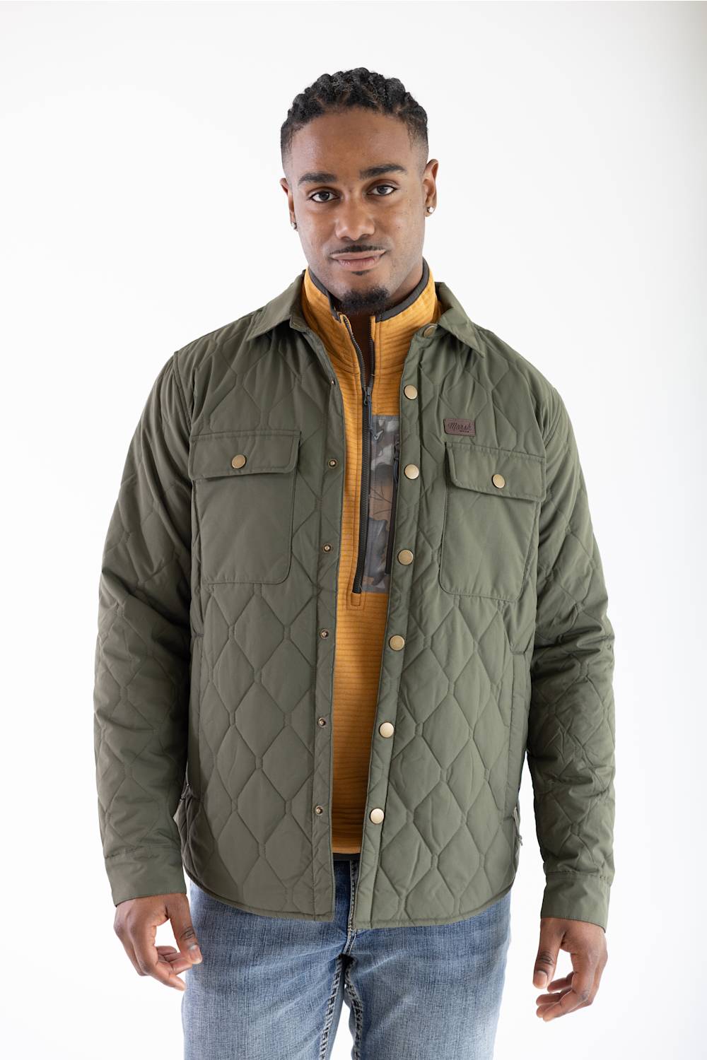 Marsh Wear Saluda Puff Shacket for Men in Grape Leaf | MWJ17-GPLF-LEAF