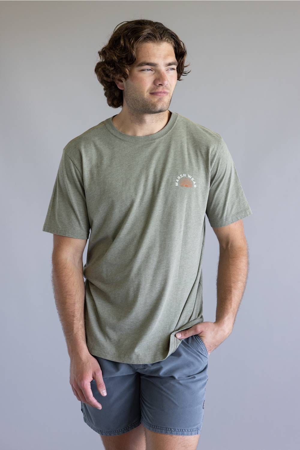 Marsh Wear Sunup T-Shirt for Men in Fossil Heather