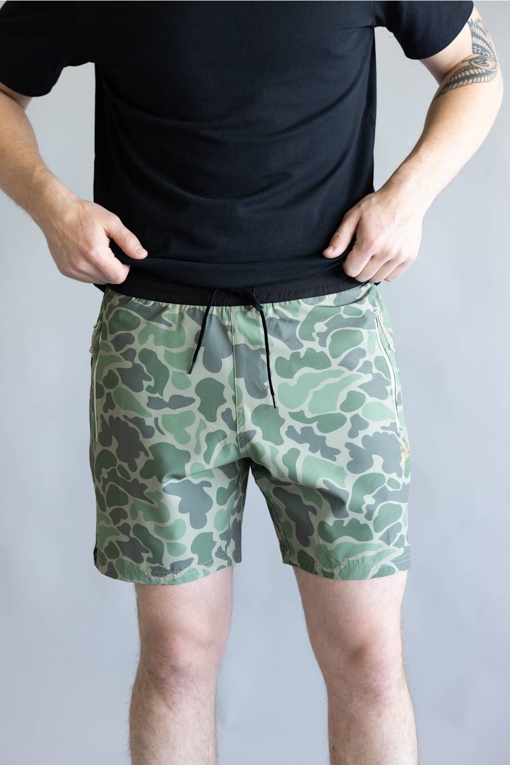 Marsh Wear TideLock 7.5” Boardshorts for Men in Green Mallard Camo