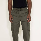 Twill Cargo Joggers for Men in Green