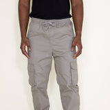 Twill Cargo Joggers for Men in Grey