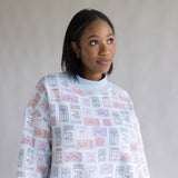 Matchbook High Neck Sweatshirt for Women in Blue