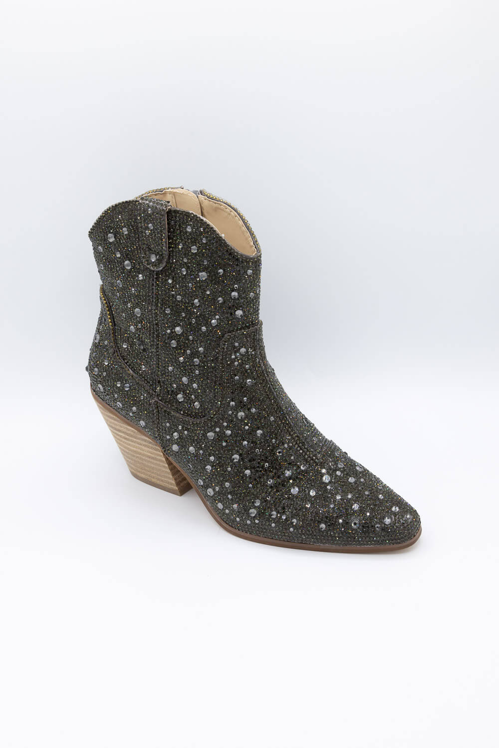 Matisse Harlow Rhinestone Cowboy Booties for Women in Smoke Black | HA ...