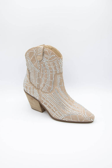 Matisse Heidi Rhinestone Cowboy Booties for Women in Natural