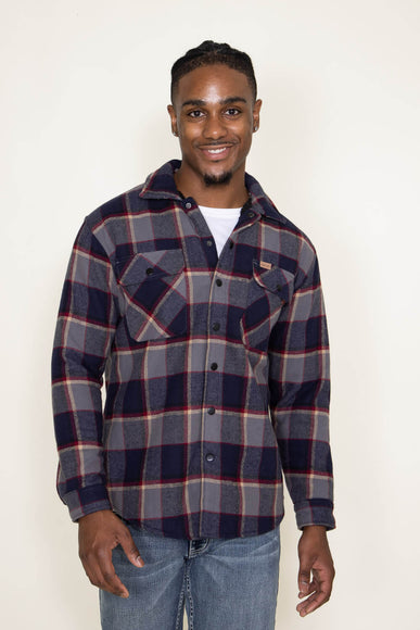 Matix Sherpa Lined Flannel Shacket for Men in Navy