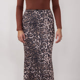 Leopard Print Maxi Skirt for Women in Animal Print
