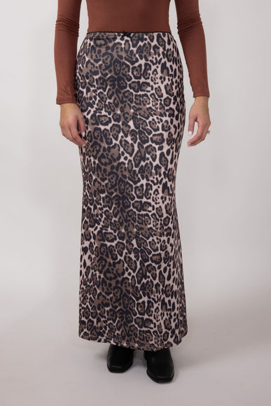 Leopard Print Maxi Skirt for Women in Animal Print