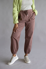 Mica Cropped Jogger Pants for Women in Cocoa