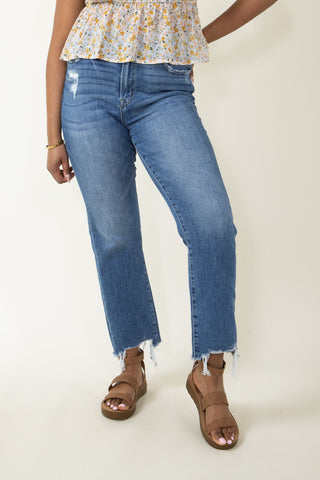 Mica High Rise Straight Crop Jeans for Women
