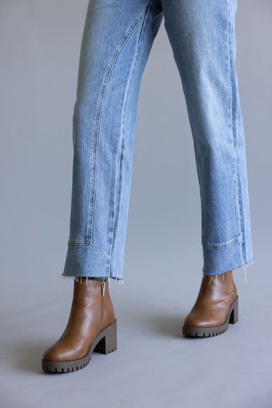 Mica Mid-Rise Medium Wash Clean Straight Leg Jeans for Women