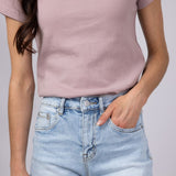 Mica Super High Rise Frayed Hem Denim Shorts for Women
