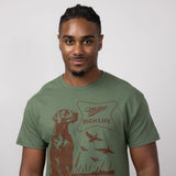 Miller Wildlife Dogs and Ducks T-Shirt for Men in Green