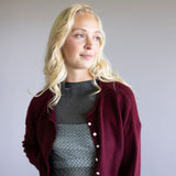 Mimosa Classic Lightweight Cardigan Top for Women in Burgundy