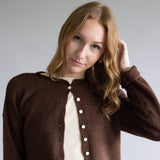 Mimosa Classic Lightweight Cardigan Top for Women in Chocolate