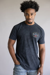 Mineral Wash Coors Rodeo Steer Head T-Shirt for Men in Black