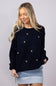Miracle Embroidered Star Sweater for Women in Navy