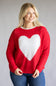 Miracle Heart Crochet Sweater for Women in Red