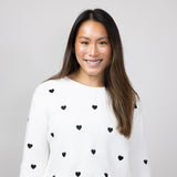 Miracle Heart Sweater for Women in Ivory/Black