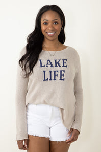 Miracle Lake Life Sweater for Women in Khaki 