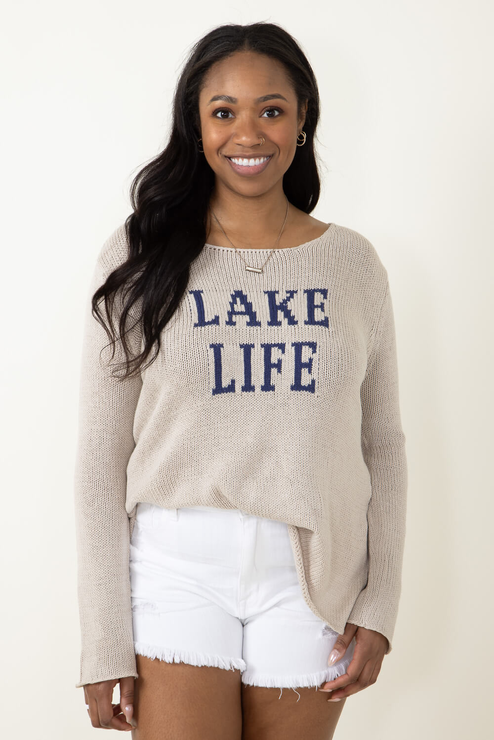 Miracle Lake Life Sweater for Women in Khaki 