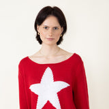 Miracle Star Light Weight Sweater for Women in Red