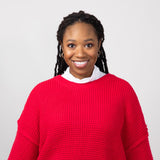 Miracle Waffle Cable Knit Sweater for Women in Red