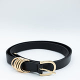 Multi Loop Basic Belt for Women in Black