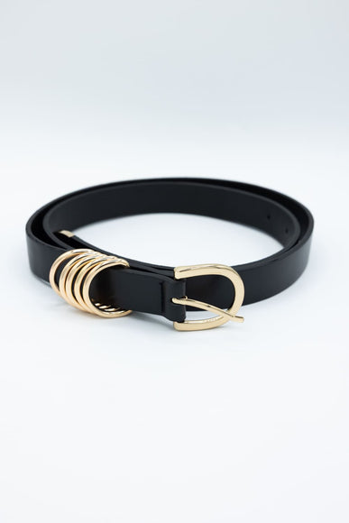 Multi Loop Basic Belt for Women in Black