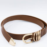 Multi Loop Basic Belt for Women in Brown