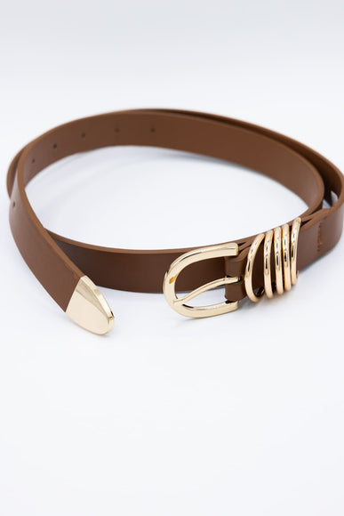 Multi Loop Basic Belt for Women in Brown